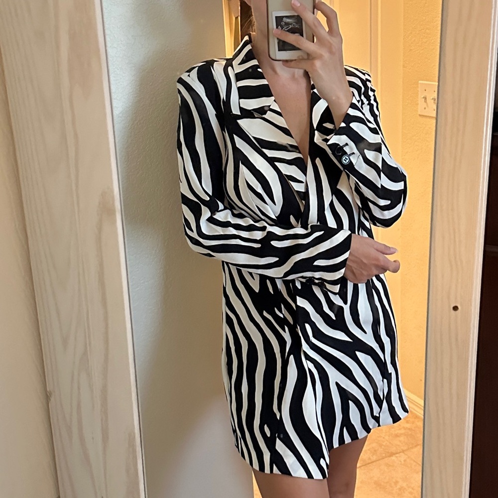 H&M Zebra wrap dress
